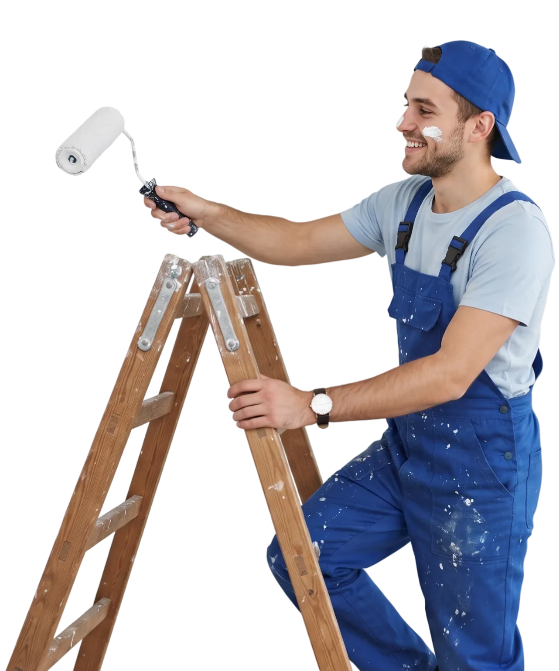 Painter holding a paint roller